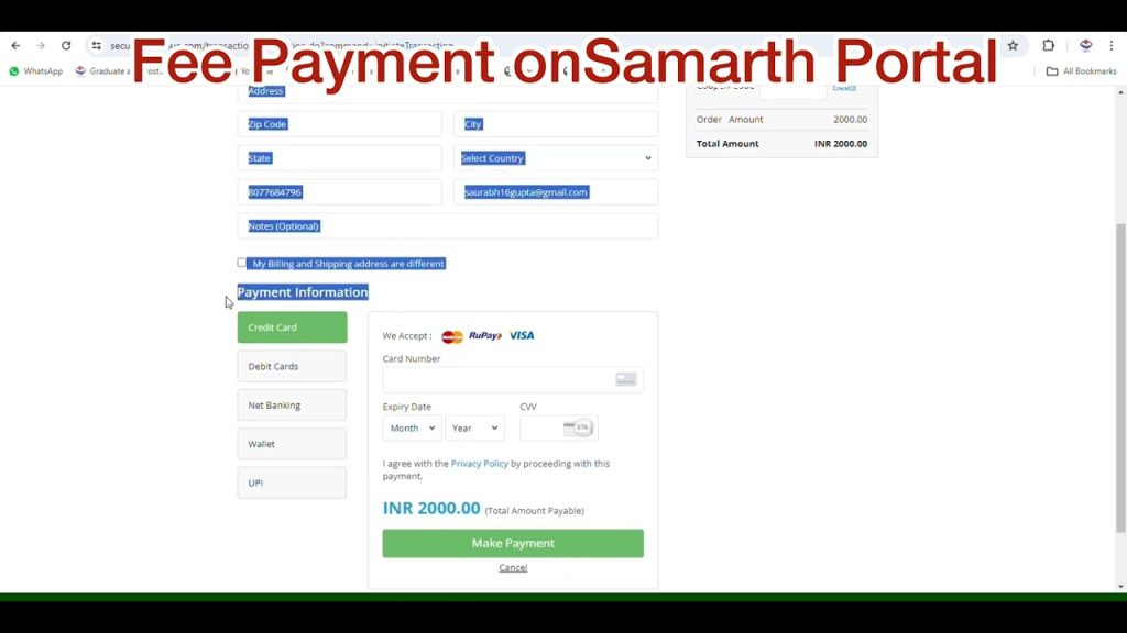 How Does Fee Collection System Work On Samarth Portal