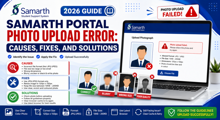 Samarth Portal Photo Upload Error Causes, Fixes, and Solutions (2026 Guide)